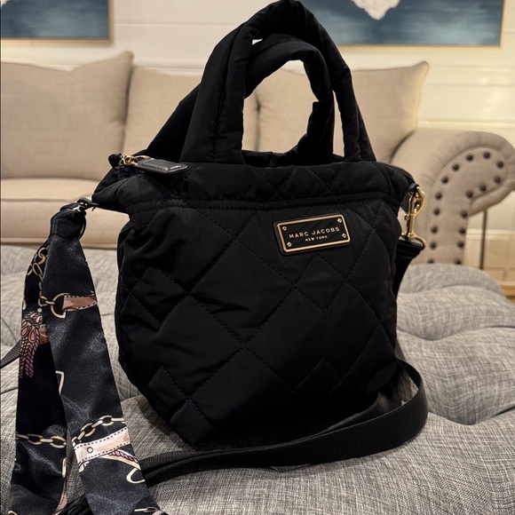 Marc Jacobs Bag Black Quilted Nylon Puffer Small Crossbody Satchel - Picture 3 of 17